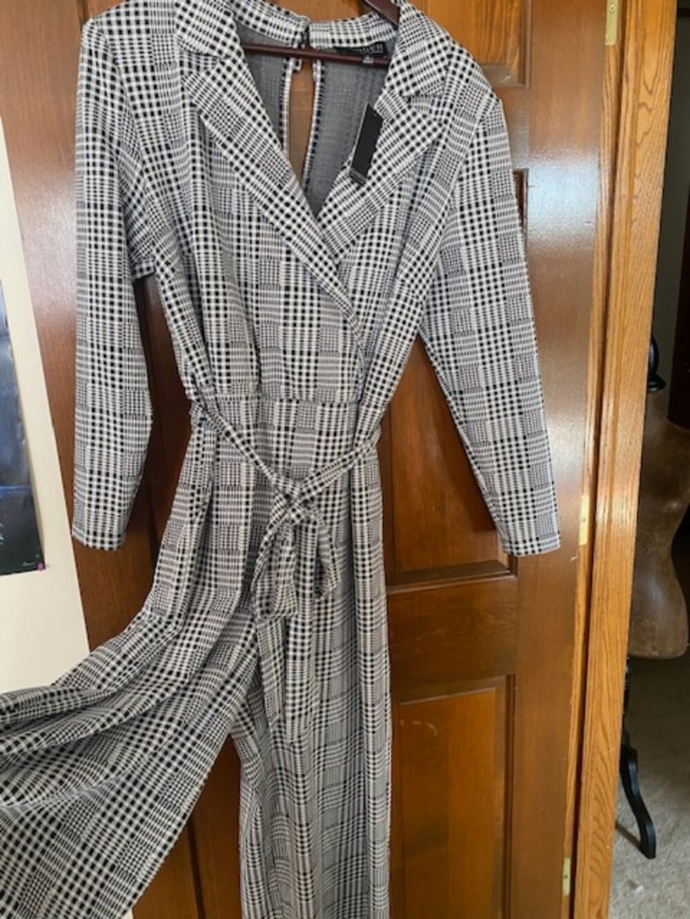 Eloquii 18 Wide Leg Jumpsuit with Lapel & Belt